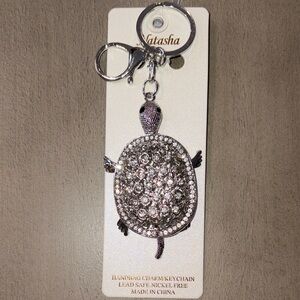 Natasha Couture Silver Turtle Bag Charm